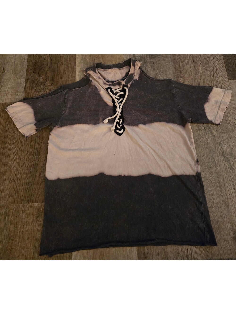Affliction Standard Series Lace-Up Bleach Dye Tee